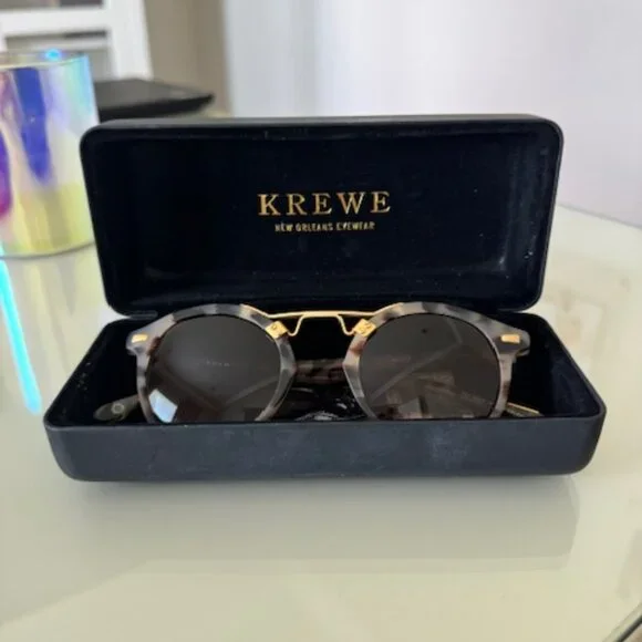 KREWE St. Louis Matte Oyster & Black Sunglasses Matte Oyster 24K St Louis Sunglasses | KREWE du optic main image 4